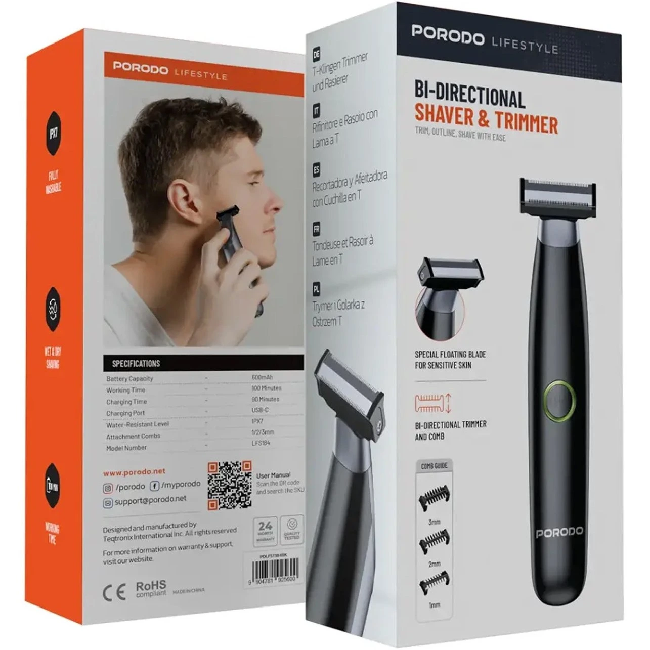 -MiGIbK31MPT7r06_3_11zon ماشین اصلاح ضد آب پرودو مدل Porodo LFS184 Bi-Directional Shaver & Trimmer کد 1088 - تصویر 1