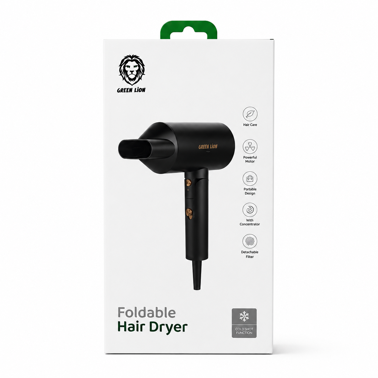 f9678ee6-74ee-4c61-abd6-c65c9ddbcfb0 سشوار مسافرتی گرین لاین مدل Foldable دارای دسته تاشو کد 247 - تصویر 1