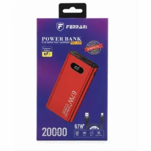 پاوربانک 20000 فراری Ferrari Power Bank ظرفیت 20000 میلی‌آمپر ساعت کد 102